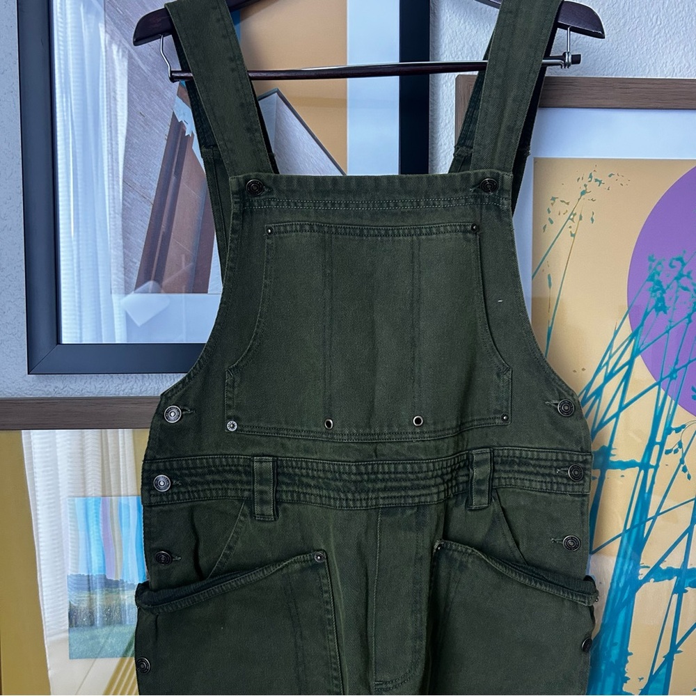 NWT Free People Just In Time Overalls Green - Picture 6 of 6